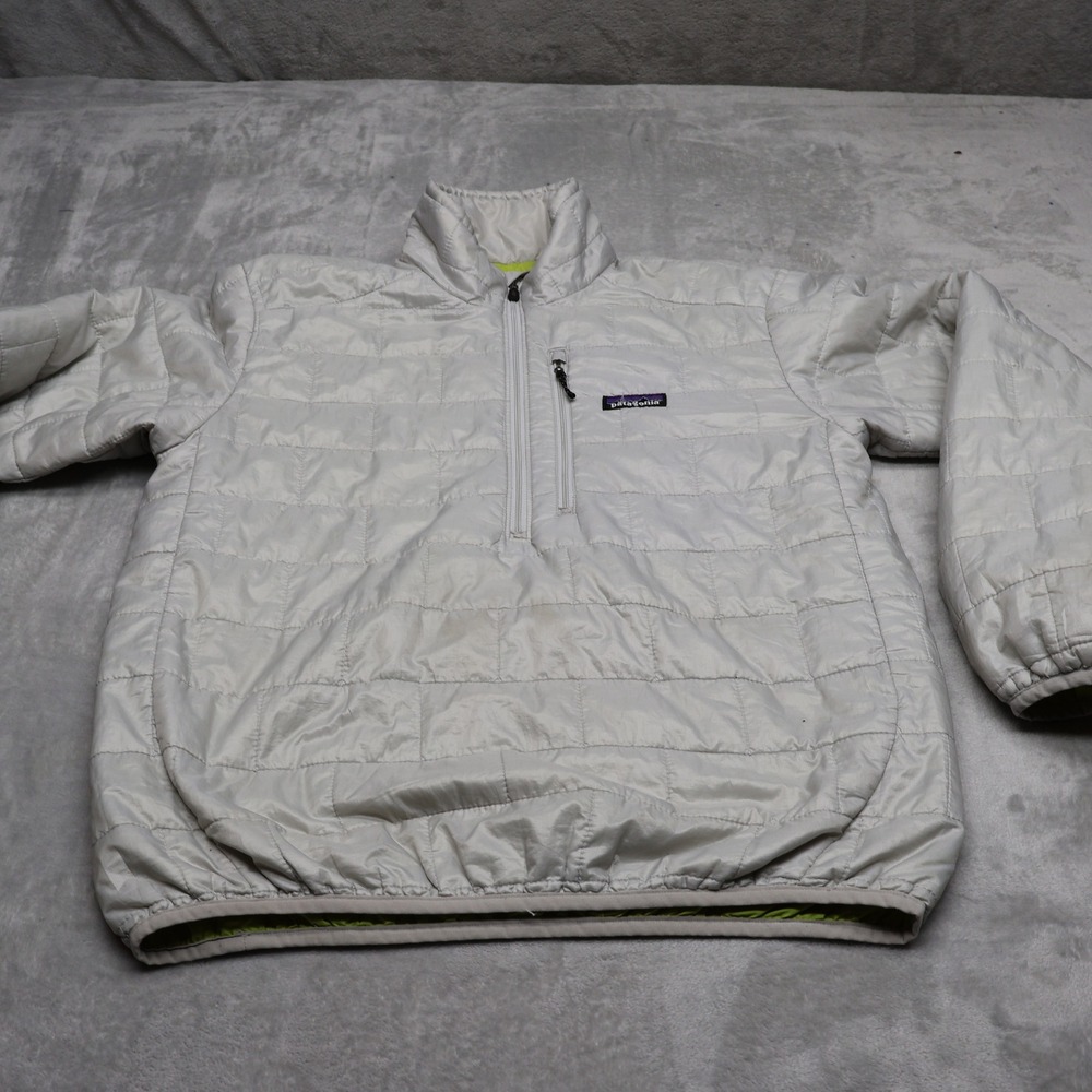 Patagonia Jacket Mens Small White Nano Puff Pullover Insulated Quilted Puffer